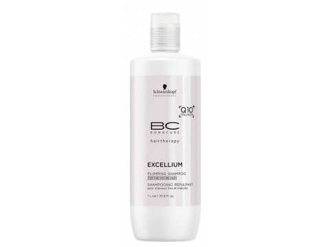 Schwarzkopf BC Hairtherapy Q10 Excellium Plumping Shampoo Plonų, Brandžių Plaukų Šampūnas 1000 ML